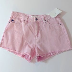 Kancan NWT Pink Frayed Hem Shorts, High Rise, Size Medium